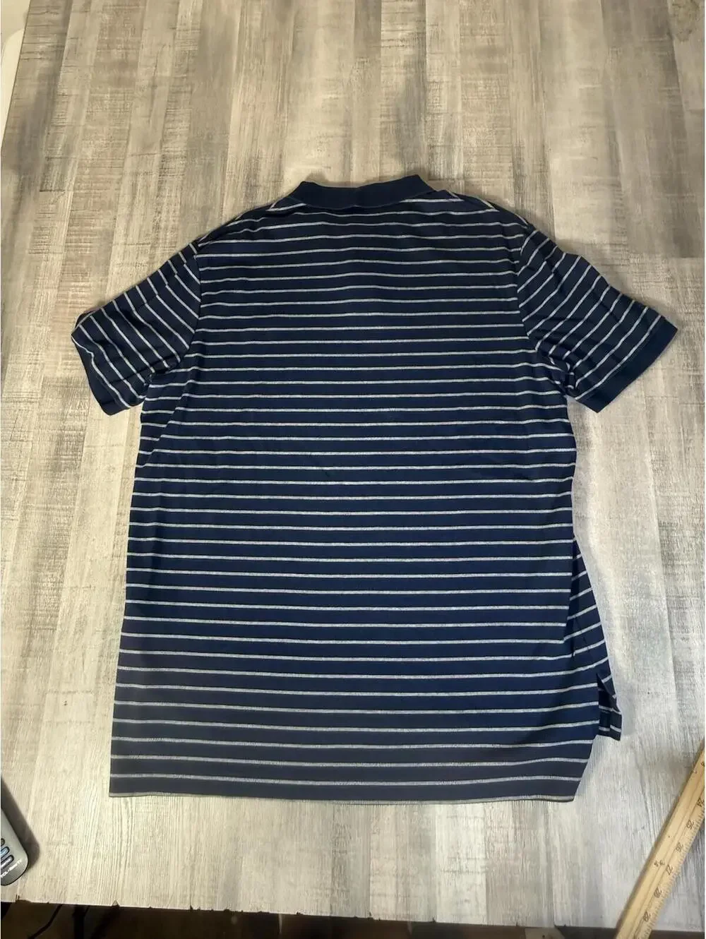 Ralph Lauren Shirt Men’s XL Blue/White Striped Pima Soft Touch Short Sleeve